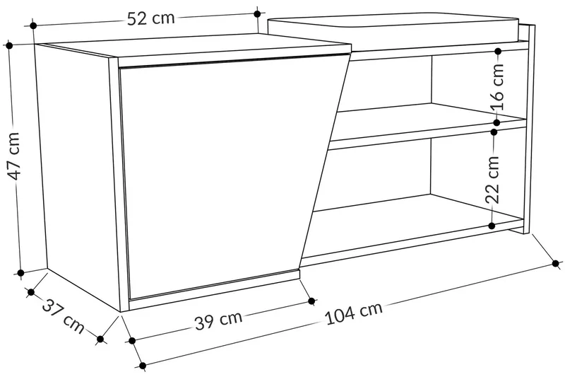 Jektvik Skoskåp 104x37 cm - Trä/natur - Products - Förvaring - Skoförvaring - Skobänk & skohylla med bänk