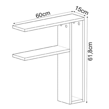 Hollowmere Vägghylla 60x61,8x15 cm - Vit - Products - Förvaring - Småförvaring - Väggförvaring