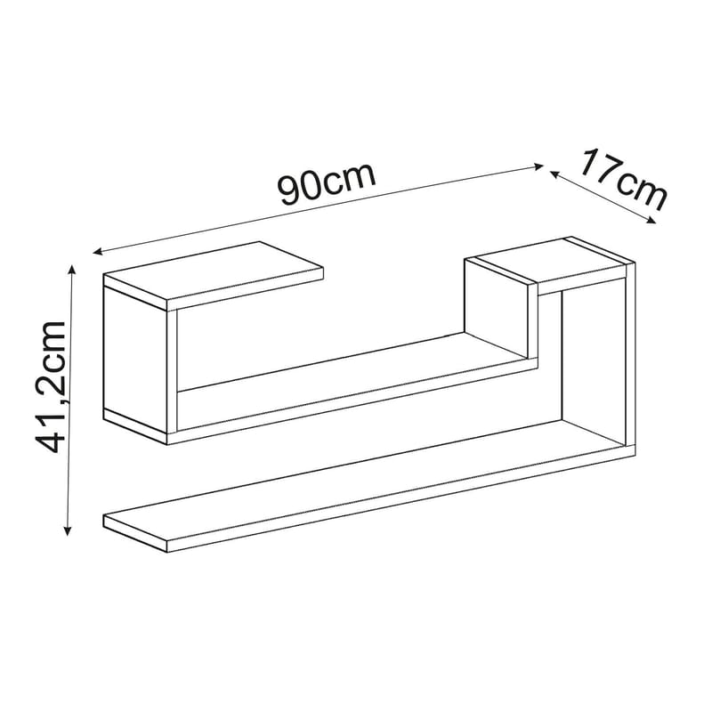 Melto Vägghylla 90x41,2x17 cm - Antik valnöt - Products - Förvaring - Småförvaring - Väggförvaring