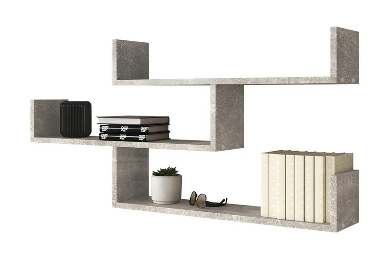 Trio Vägghylla 119x18x55 cm, Beige/Grå