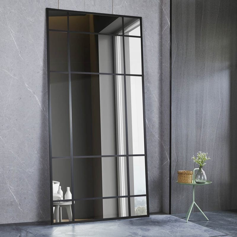 Helkroppsspegel 90x180cm | Spröjsad | Svart ram - Svart - Products - Inredning - Spegel - Golvspegel