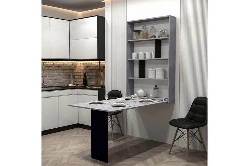 Abi Matbord 203 cm Sten - Svart/Grå - Products - Möbler - Bord & matgrupp - Matbord & köksbord