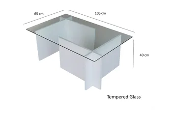 Almasi Soffbord 105x40x105 cm - Vit - Products - Möbler - Bord & matgrupp - Soffbord