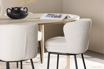 Andy Matgrupp 180 cm Oval med 4 Agnes stolar - Whitewash/Vit - Products - Möbler - Bord & matgrupp - Matgrupp