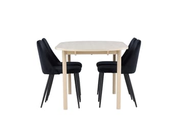 Andy Matgrupp 180 cm Oval med 4 Night stolar - Whitewash/Svart - Products - Möbler - Bord & matgrupp - Matgrupp