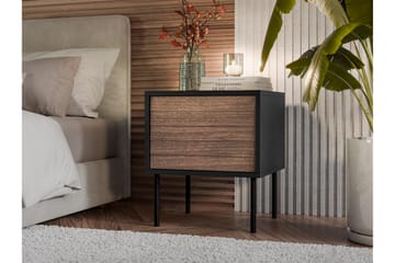 Belonger Sängbord 45 cm - Svart/Valnöt - Products - Möbler - Bord & matgrupp - Avlastningsbord & sidobord - Sängbord & nattduksbord
