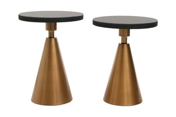 Caeth Sidobord Set Runt - Guld/Svart - Products - Möbler - Bord & matgrupp - Avlastningsbord & sidobord - Brickbord & småbord