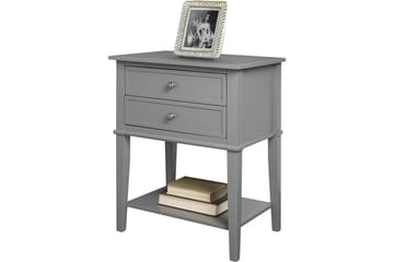 Franklin Sidobord 56 cm 2 Lådor Grå - Dorel Home - Products - Möbler - Bord & matgrupp - Avlastningsbord & sidobord - Brickbord & småbord