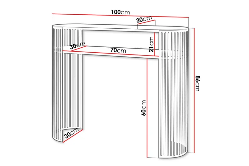Friend Konsollbord 100 cm - Svart/Grå - Products - Möbler - Bord & matgrupp - Avlastningsbord & sidobord - Konsolbord & hallbord