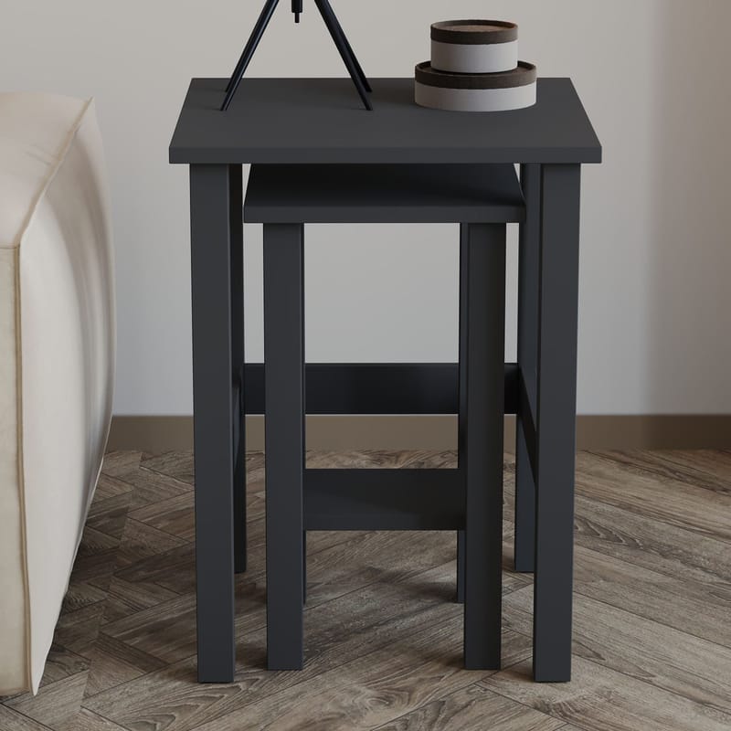 Ginallie Sidobord set 45x60 cm - Antracit - Products - Möbler - Bord & matgrupp - Avlastningsbord & sidobord - Brickbord & småbord