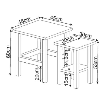 Ginallie Sidobord set 45x60 cm - Antracit - Products - Möbler - Bord & matgrupp - Avlastningsbord & sidobord - Brickbord & småbord