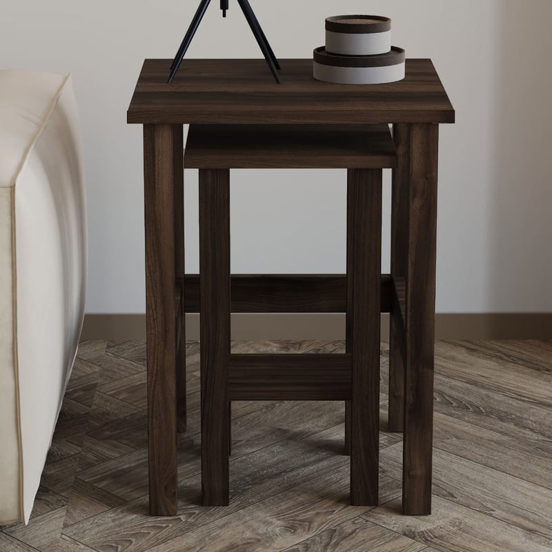 Ginallie Sidobord set 45x60 cm - Valnöt - Products - Möbler - Bord & matgrupp - Avlastningsbord & sidobord - Brickbord & småbord