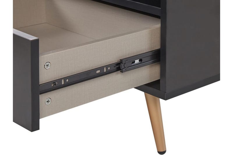 Indio Sängbord 50 cm - Svart/Guld - Products - Möbler - Bord & matgrupp - Avlastningsbord & sidobord - Sängbord & nattduksbord