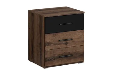 Joannie Sängbord 46 cm med Förvaring  3 Lådor - Trä/Svart - Products - Möbler - Bord & matgrupp - Avlastningsbord & sidobord - Sängbord & nattduksbord