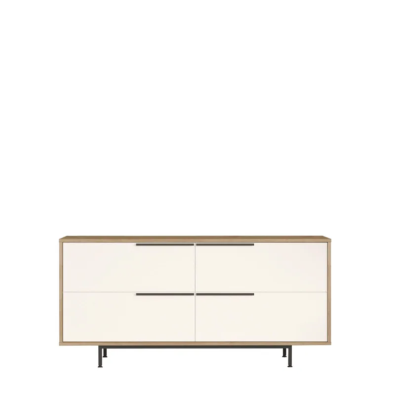 Nilena Konsol 160x74,3x44,5 cm, Ek och vitt