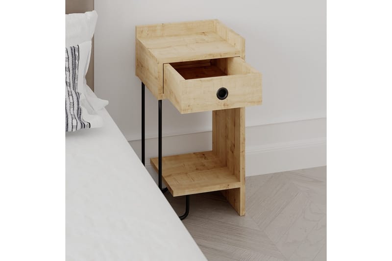 Sirius Sängbord 32x30 cm Ljusbrun - Hanah Home - Products - Möbler - Bord & matgrupp - Avlastningsbord & sidobord - Sängbord & nattduksbord