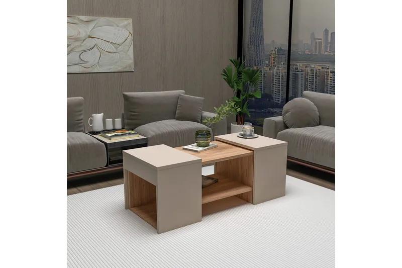 Sarte Soffbord 100x37 cm - Beige/Ljus Brun/Trä - Products - Möbler - Bord & matgrupp - Avlastningsbord & sidobord - Satsbord