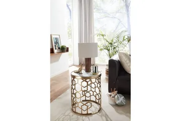 Sido bord Wohnling Äkta marmor rund 44 cm honungskake-optik bas modern - Products - Möbler - Bord & matgrupp - Avlastningsbord & sidobord - Brickbord & småbord