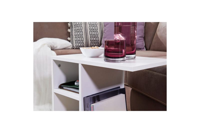 Sido bord Wohnling folierad spånskiva 50 cm, modern loftstil Vit - Vit - Products - Möbler - Bord & matgrupp - Avlastningsbord & sidobord - Brickbord & småbord