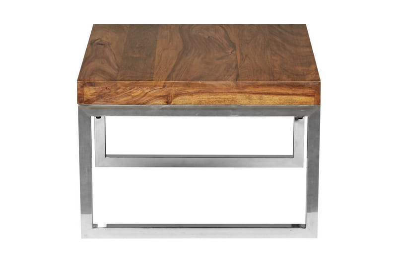 Sido bord Wohnling massivt trä, kvadratisk med metallkromben, herrgårdsstil 60x60 cm - 60x60 cm - Products - Möbler - Bord & matgrupp - Avlastningsbord & sidobord - Brickbord & småbord