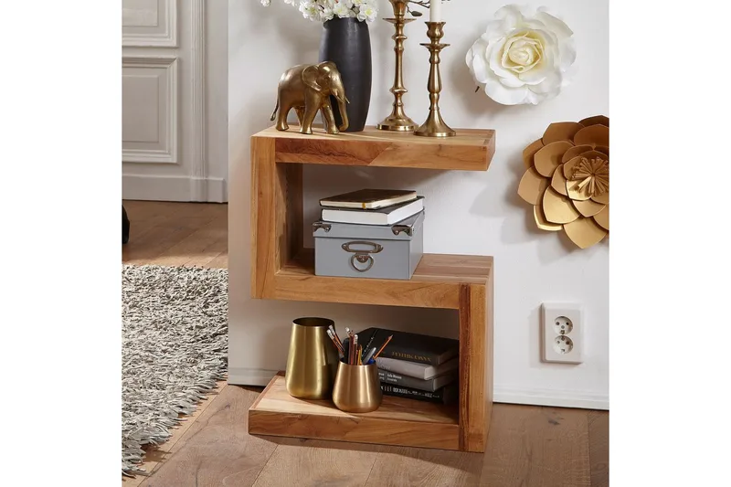 Sido bord Wohnling Massivt trä, S-kub, lantlig stil Akacia - Akacia - Products - Möbler - Bord & matgrupp - Avlastningsbord & sidobord - Brickbord & småbord