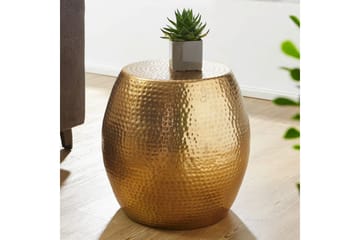 Sido bord Wohnling rund 30 cm, 42 cm höjd, aluminium med hamrat utseende, orientalisk stil Guld - Guld - Products - Möbler - Bord & matgrupp - Avlastningsbord & sidobord - Brickbord & småbord