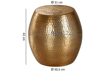 Sido bord Wohnling rund 30 cm, 42 cm höjd, aluminium med hamrat utseende, orientalisk stil Guld - Guld - Products - Möbler - Bord & matgrupp - Avlastningsbord & sidobord - Brickbord & småbord
