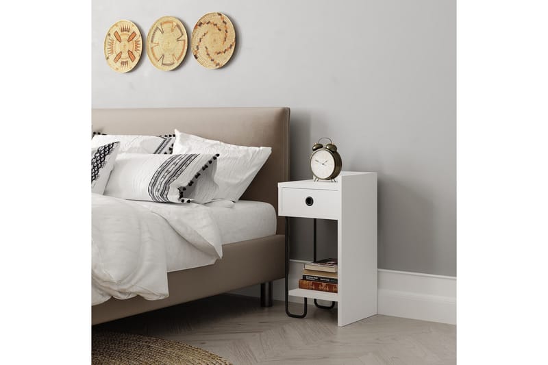 Sirius Sängbord 32x30 cm Vit - Hanah Home - Products - Möbler - Bord & matgrupp - Avlastningsbord & sidobord - Sängbord & nattduksbord