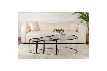 Soffbordset 3 delar Rikiya Svart Grå - Svart Grå - Products - Möbler - Bord & matgrupp - Avlastningsbord & sidobord - Satsbord