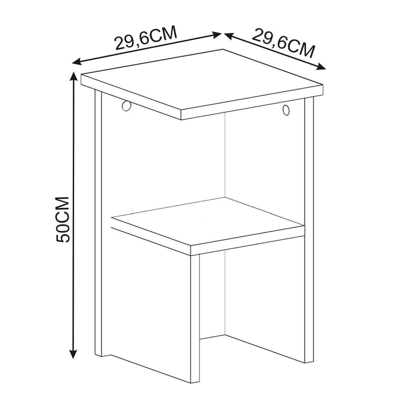 Tunel Nattduksbord 29,6x50x29,6 cm - Antracit - Products - Möbler - Bord & matgrupp - Avlastningsbord & sidobord - Sängbord & nattduksbord
