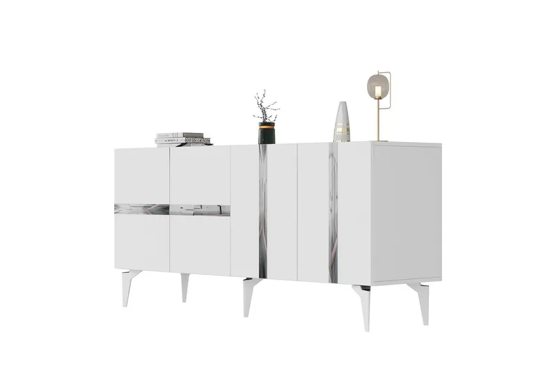 Vania Konsollbord 150 cm - Vit/Silver - Products - Möbler - Bord & matgrupp - Avlastningsbord & sidobord - Konsolbord & hallbord