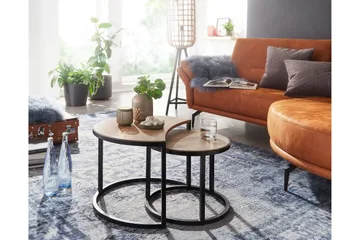 Willowdale Satsbord 60 cm Halvcirkel - Brun/Svart - Products - Möbler - Bord & matgrupp - Avlastningsbord & sidobord - Satsbord