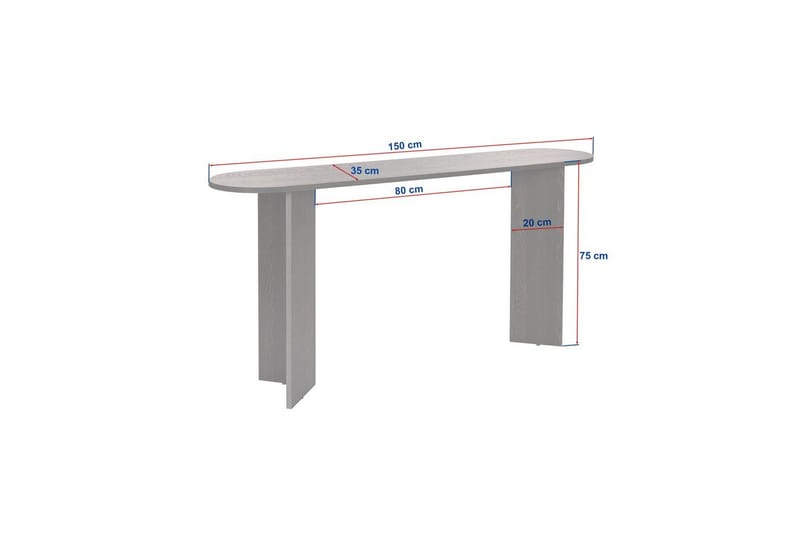 Yeno Konsollbord 150 cm - Grå - Products - Möbler - Bord & matgrupp - Avlastningsbord & sidobord - Konsolbord & hallbord