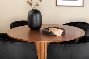 Bianca Matgrupp 110 cm Rund med 4 Berit stolar - Svart - Products - Möbler - Bord & matgrupp - Matgrupp