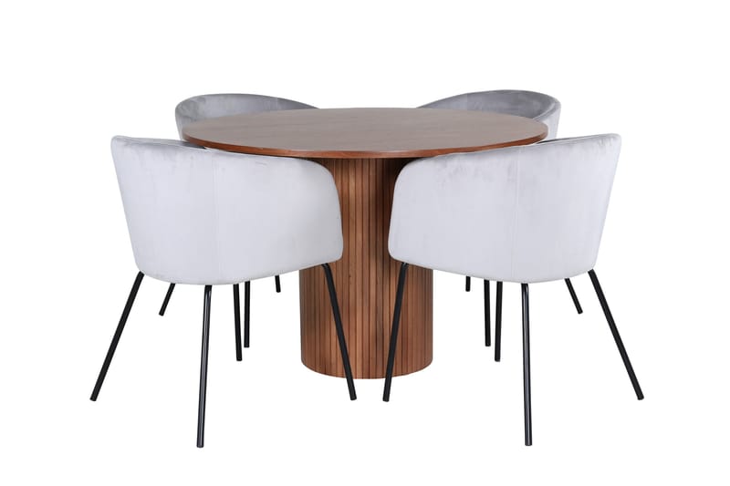 Bianca Matgrupp 110 cm Rund med 4 Berit stolar, Svart