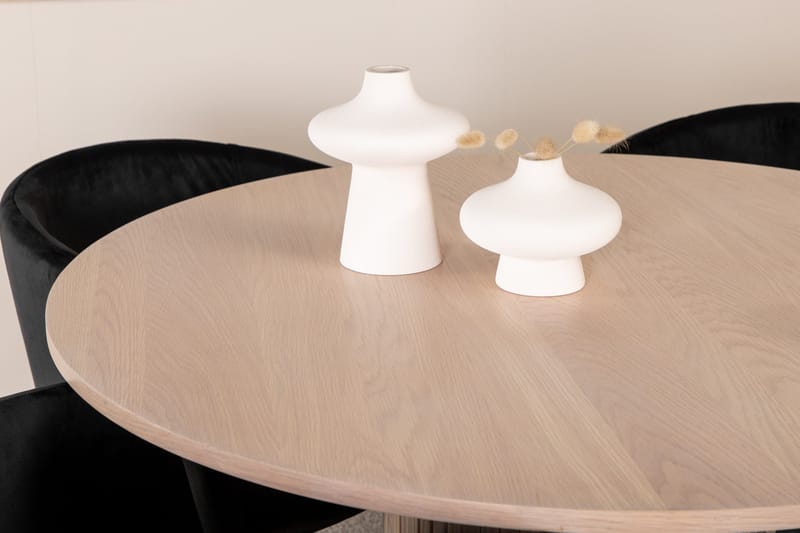 Bianca Matgrupp 110 cm Rund med 4 Berit stolar - Svart - Products - Möbler - Bord & matgrupp - Matgrupp