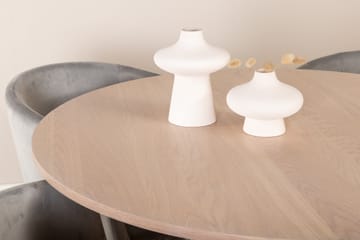 Bianca Matgrupp 110 cm Rund med 4 Berit stolar - Whitewash/Grå - Products - Möbler - Bord & matgrupp - Matgrupp