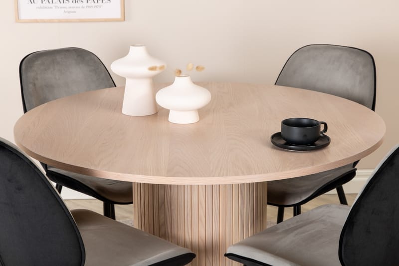 Bianca Matgrupp 110 cm Rund med 4 Emma stolar - Svart - Products - Möbler - Bord & matgrupp - Matgrupp