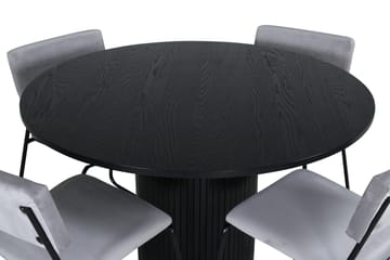 Bianca Matgrupp 110 cm Rund med 4 Kenth stolar - Svart - Products - Möbler - Bord & matgrupp - Matgrupp