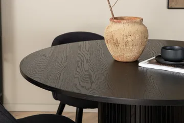 Bianca Matgrupp 110 cm Rund med 4 Velvet stolar - Svart - Products - Möbler - Bord & matgrupp - Matgrupp