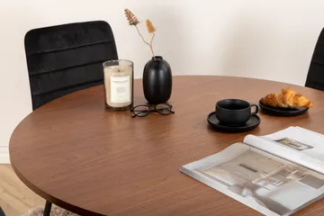 Bianca Matgrupp 110 cm Rund med 4 Windu Lyx stolar - Svart - Products - Möbler - Bord & matgrupp - Matgrupp