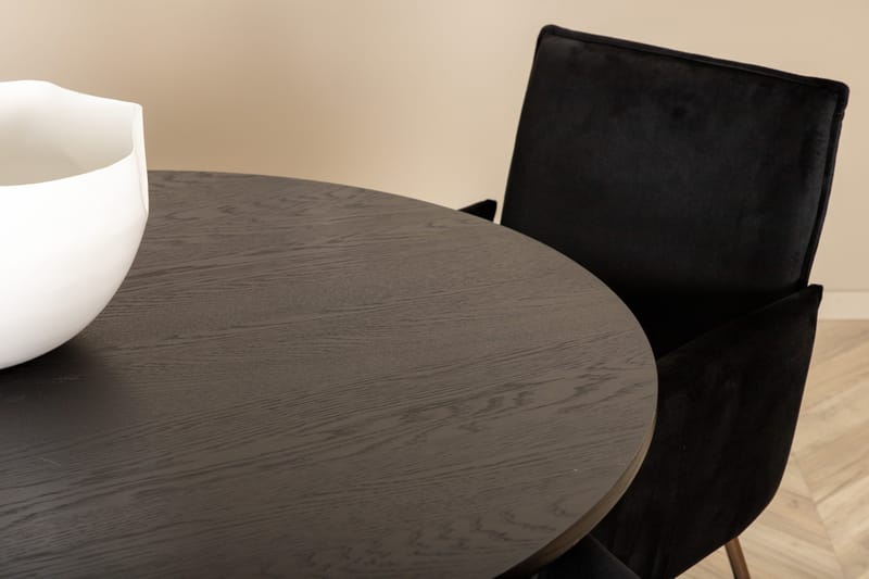 Bianca Matgrupp 110 cm Rund med 4 Petra stolar - Svart - Products - Möbler - Bord & matgrupp - Matgrupp