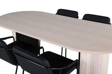 Bianca Matgrupp 200 cm Oval med 4 Tvista stolar - Svart - Products - Möbler - Bord & matgrupp - Matgrupp