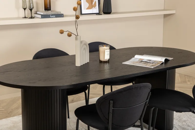 Bianca Matgrupp 200 cm Oval med 4 Vault stolar - Svart - Products - Möbler - Bord & matgrupp - Matgrupp