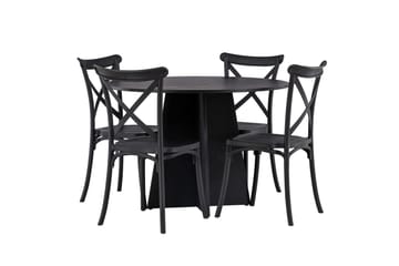 Bootcut Matgrupp 110 cm Rund med 4 Crosett stolar - Svart - Products - Möbler - Bord & matgrupp - Matgrupp