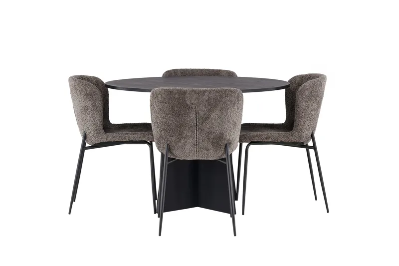 Bootcut Matgrupp 110 cm Rund med 4 Modesto stolar, Beige