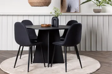 Bootcut Matgrupp 110 cm Rund med 4 Polar stolar - Svart - Products - Möbler - Bord & matgrupp - Matgrupp