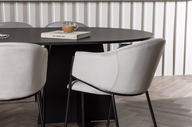 Bootcut Matgrupp 230 cm Oval med 6 Evelina stolar - Svart - Products - Möbler - Bord & matgrupp - Matgrupp