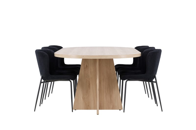 Bootcut Matgrupp 230 cm Rektangulär med 6 Modesto stolar - Whitewash/Svart - Products - Möbler - Bord & matgrupp - Matgrupp