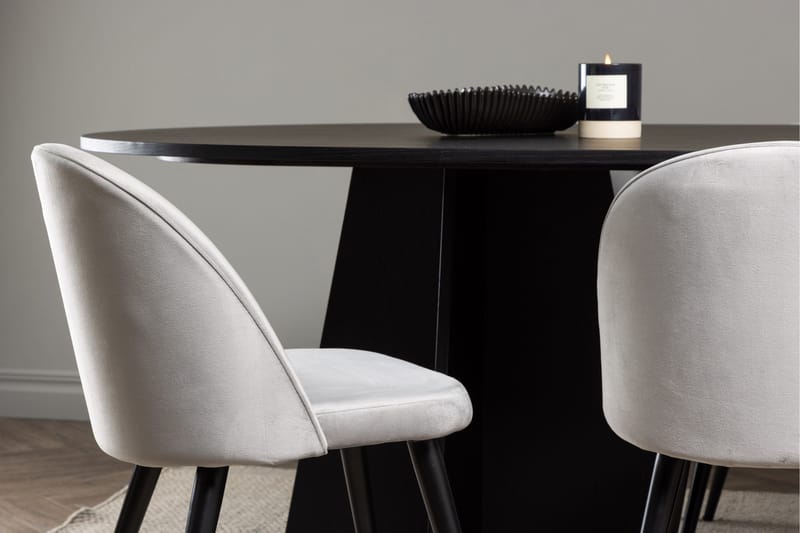 Bootcut Matgrupp 230 cm Rektangulär med 6 Velvet stolar - Svart - Products - Möbler - Bord & matgrupp - Matgrupp